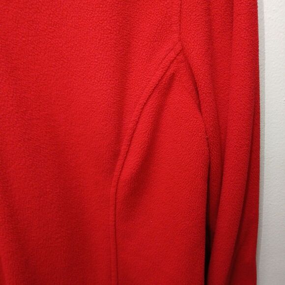 Lands End 1/4 Zip Fleece Pullover RED Womens Medium/Tall WARM COZY Jacket - Picture 6 of 16